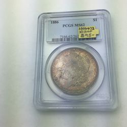 1886 Morgan Silver Dollar PCGS MS62 