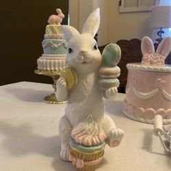 Easter Bunny With Cupcake And Macaroon