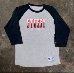 Vintage 2000’s Stussy x Champion Las Vegas Raglan Tee – Size L