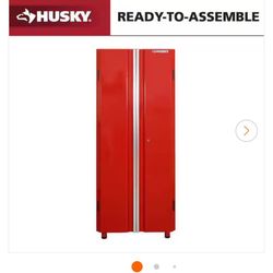 Husky Ready-to-Assemble 24-Gauge Steel Freestanding Garage Cabinet in Red (30.5 in. W x 72 in. H x 1