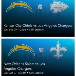 LA Chargers Season Tickets! All Home Games 4 Seats