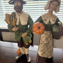 Hobby Lobby 18” Pilgrim Couple Figurines – Fall / Thanksgiving Decor
