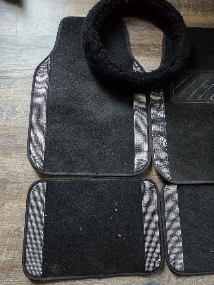 Car Floor Matts And Steering Wheel Cover