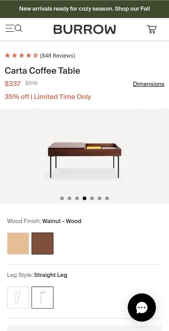 Burrow Carta Coffee Table