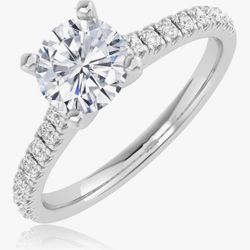 14K White Gold Solitare Diamond Ring