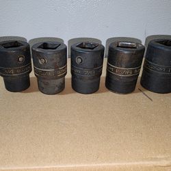 Snap On Sockets 3/4" 13/16" 7/8" 15/16" 1"