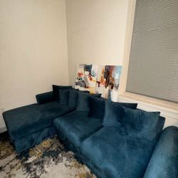 Sofa, Center Rug & Decor