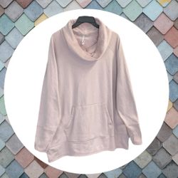 RBX Light Rose Pink Pullover Cowl Neck Sweatshirt Women 3X