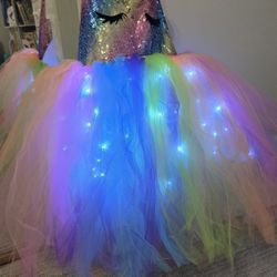 Unicorn Light Up Dress Size 5-6
