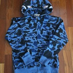 BAPE blue camo zip up