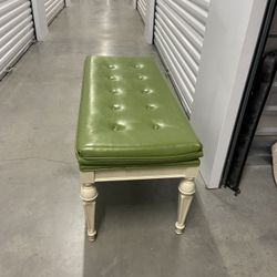 Green Leather Bench