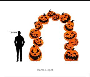 Large Lighted Halloween Pumpkin Arch Decoration