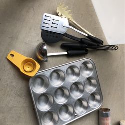 Kitchen Utensils And Muffin Tin