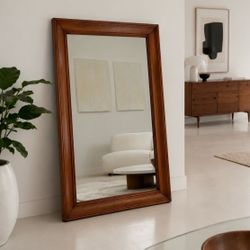 Original Vintage Wood Framed Mirror Mid Century Modern Fine Art Antique MCM 24 x 32 Wooden Frame Decor Decorator Design Designer HILLCREST