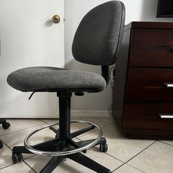 Grey Armless Office Desk Chair