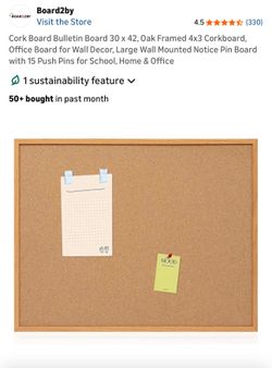 Board2by Cork Board Bulletin Board 30 x 42