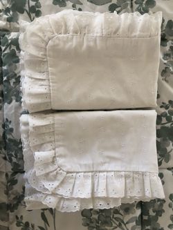 Set Of Two White Embroidered Shams