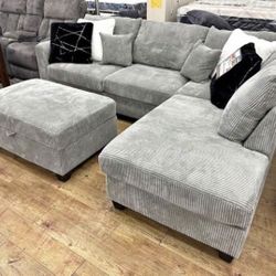 3-pc Sectional Sofa With Ottoman Brand New Only 💥💥$440 No Tax