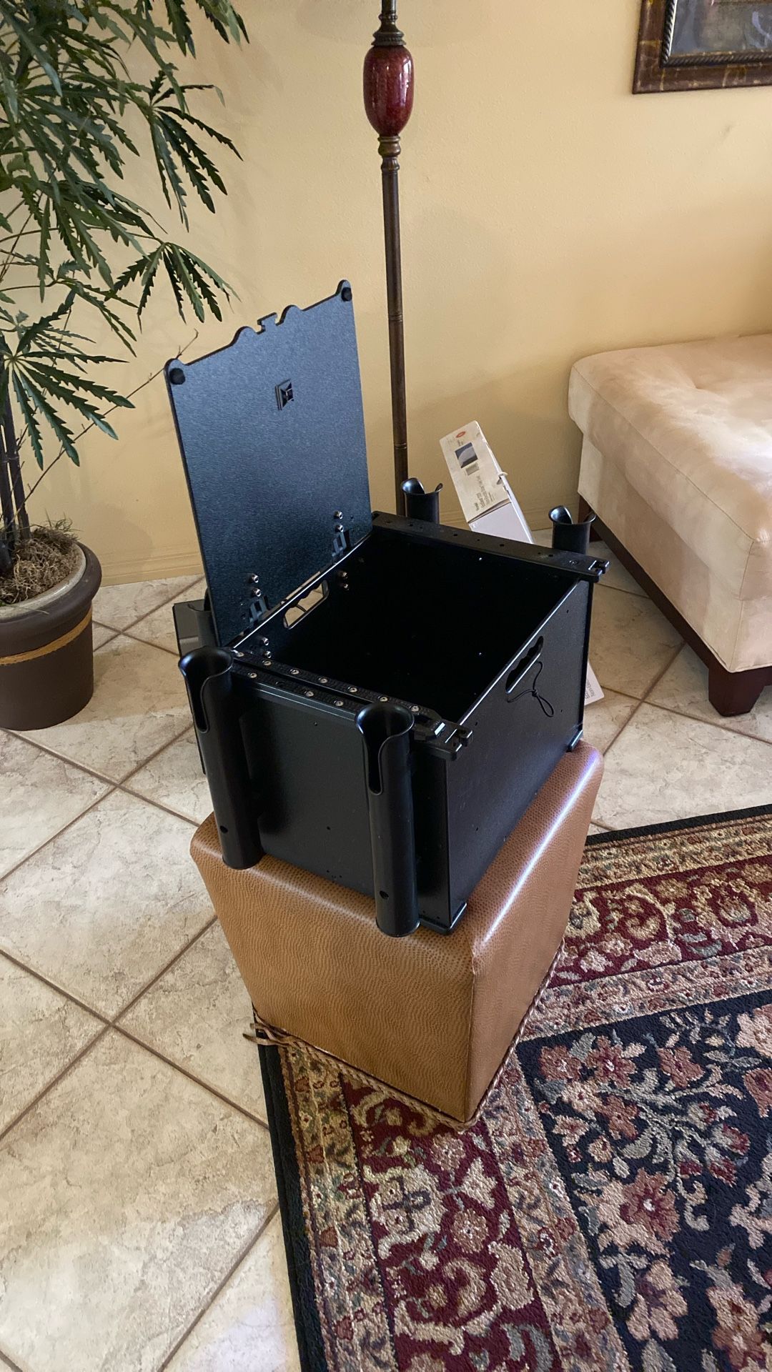 Kayak Crate With Rod Holders And Lid