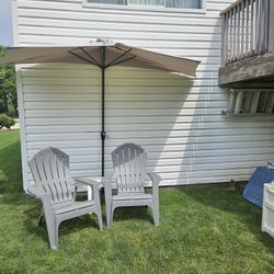 Patio Chairs & Umbrella 