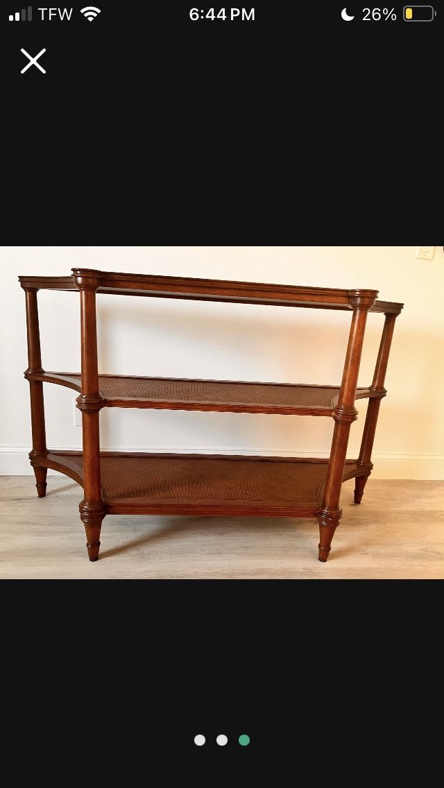 Ethan Allen Three Tier Open Console Table