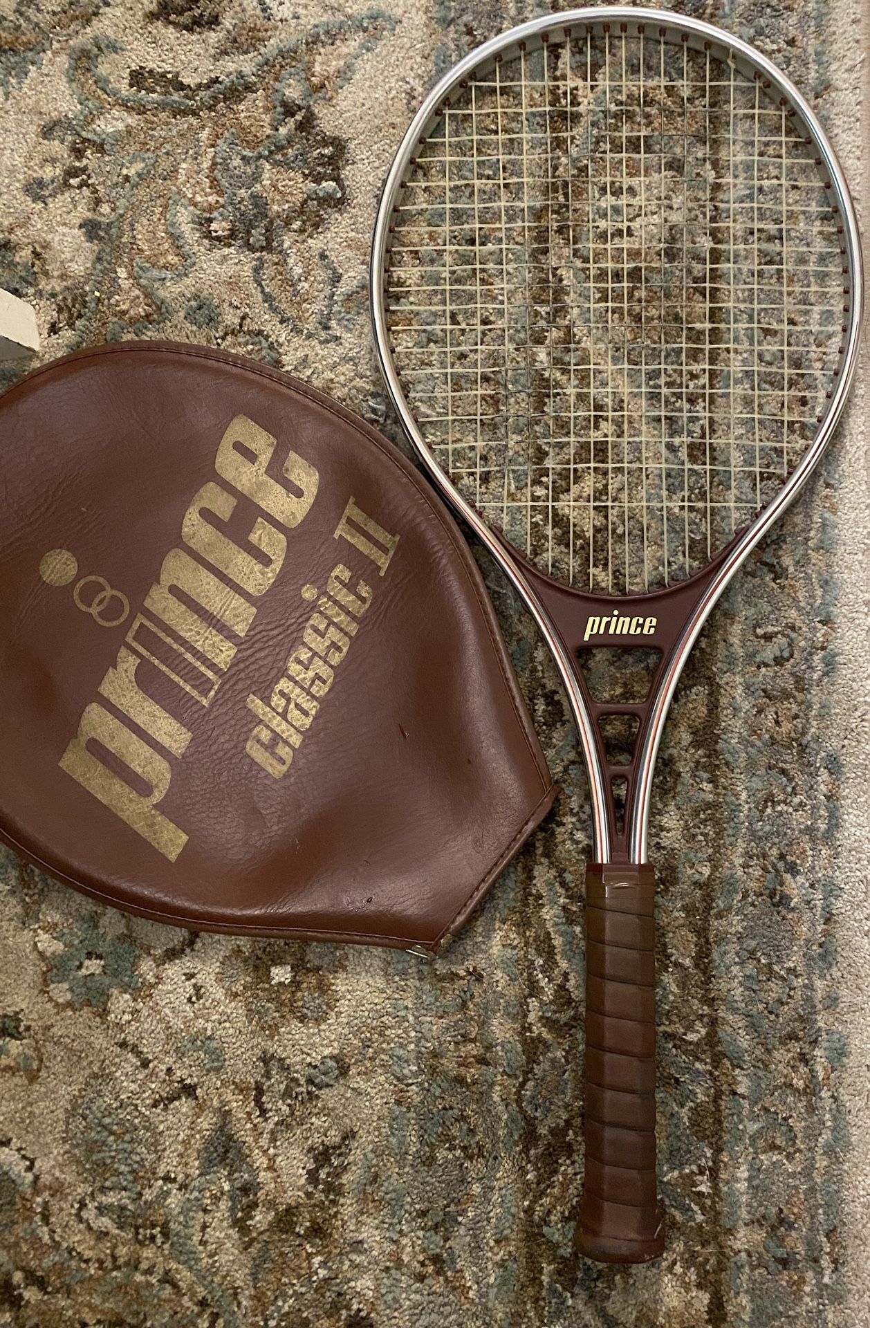 Vintage 80's PRINCE CLASSIC II TENNIS RACQUET WITH COVER  Racket 4 1/2 grip 
