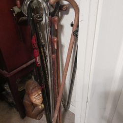 Larg Collection Of Canes Walking Sticks 8 Each Firm Some Vintage Wood Metal Etc