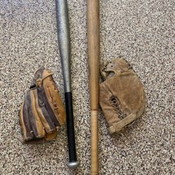 Baseball Bats And Gloves