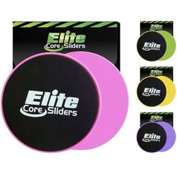 Core Sliders for Working Out - Pack of 2 Compact, Dual Sided Gliding Discs for Full Body Workout on Carpet or Hardwood Floor - Fitness & Home Exercise