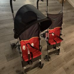 2 Mickey Mouse Strollers 