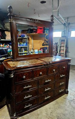 Havana Collection Dresser with Mirror, 6 Drawer Dresser and Night Stand