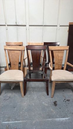 Set of Wooden Dining Chairs for Restoration