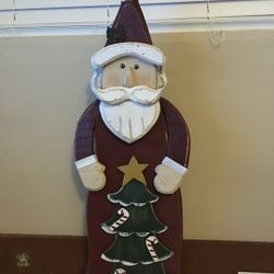 Santa Made Out Of Wood 3 Foot Tall