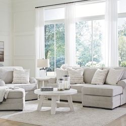 3pc Sofa Chaise, Chair With Ottoman 