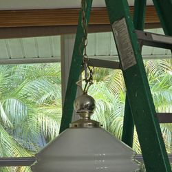 Light Fixture Good Condition White And Gold