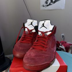 Jordan 5 Red Suede