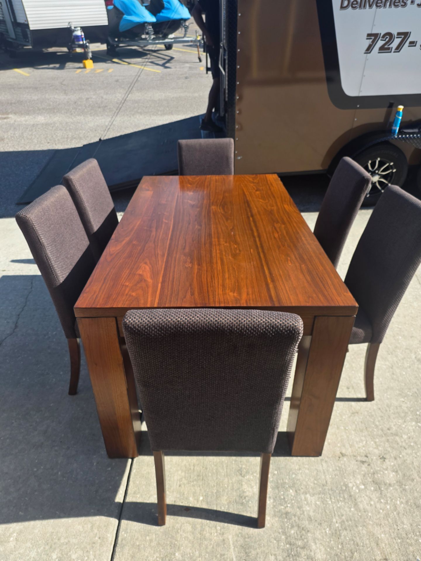 Wood table 6 chairs