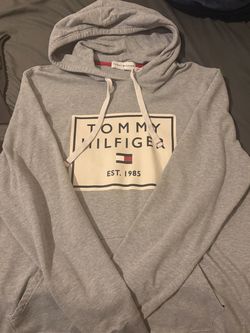 Tommy Hilfiger Grey Logo Pullover Hoodie