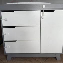 Gray Baby Diaper Changer Plus Dresser
