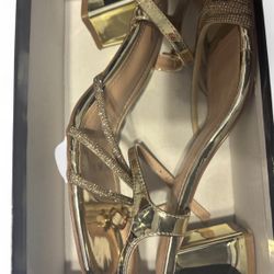 GOLD MINI PLATFORM HEELS