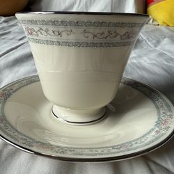 Lenox Charleston Beige Teacups & Saucers -28 Cups + 15 Saucers + Storage Cases - Bulk Lot