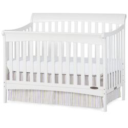 White 4-1 full size convertible crib