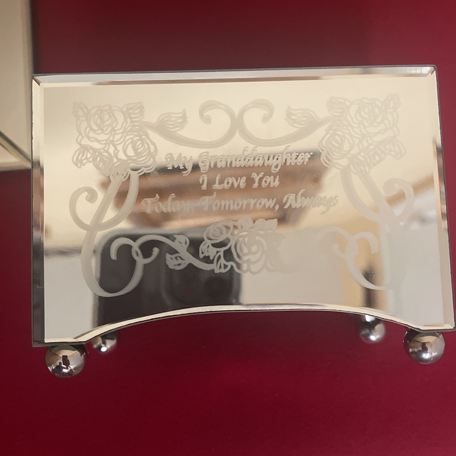 Bradford exchange Granddaughter mirrored music box 
