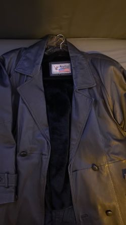 Vintage American Leather  Trench Coat