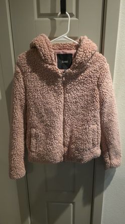 Bazel Pink Sherpa "Teddy" Zip-Up Hoodie - Size Medium (Excellent Condition)