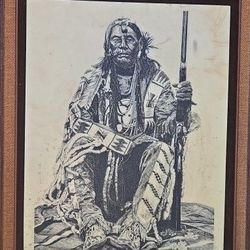 "Little Dog" P.D. Wolfe Rare Marble Etching Art 