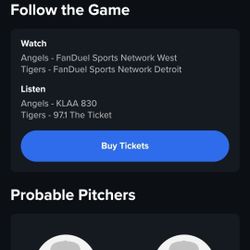 Tigers Vs Angels Friday 5/2 Game