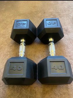 CAP Barbell, 40lb Rubber Hex Dumbbell, Single