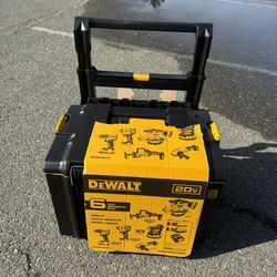 DEWALT 20V Lithium-Ion Cordless 6-Tool Combo Kit with 5.0 Ah and 2.0 Ah Batteries, Charger and Tough System 2.0 Rolling Toolbox
