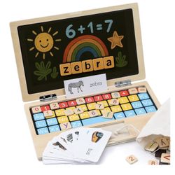 Montessori Wooden Laptop 11.8” – Fun & Educational Toy for Kids 3-8 🎉